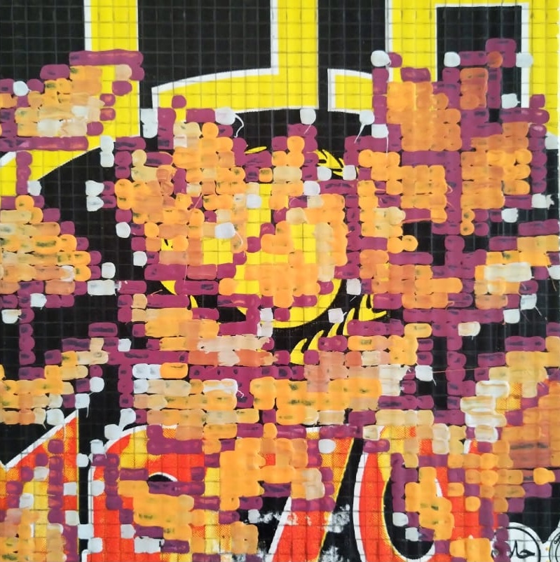 Mozafar Ramadan 01, 20x20 cm, Printing ink on cardboard, 2025