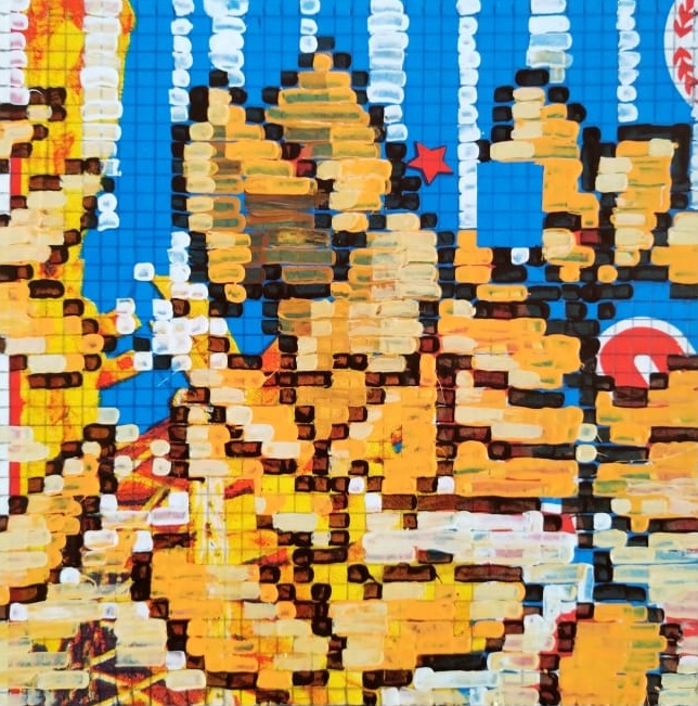 Mozafar Ramadan 05, 20x20 cm, Printing ink on cardboard, 2025