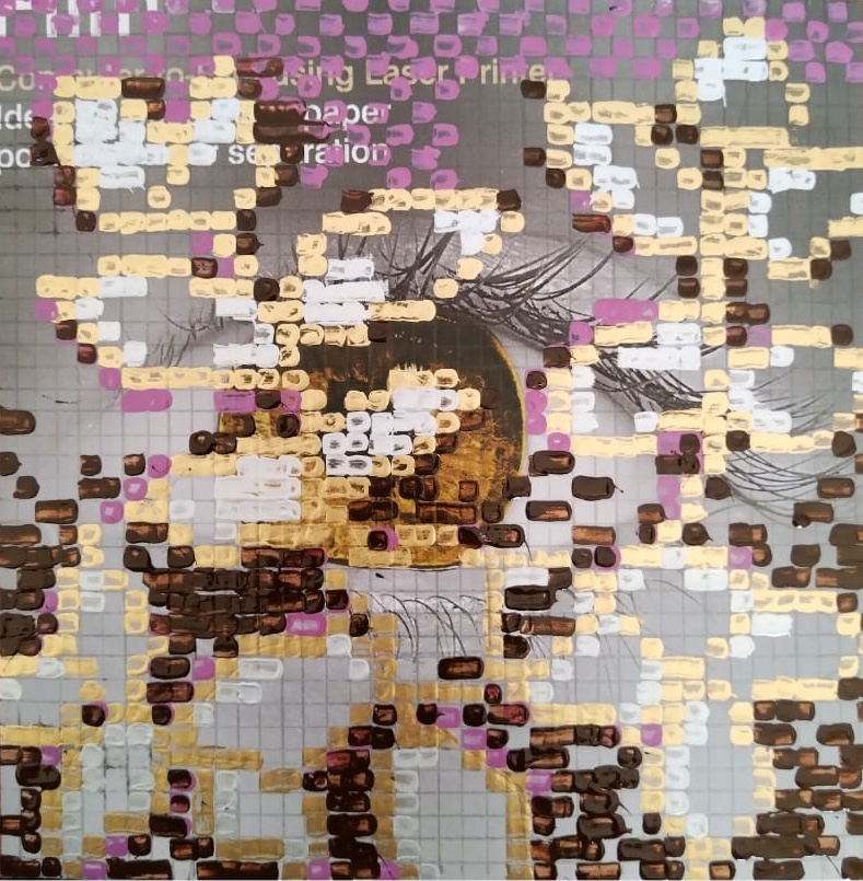 Mozafar Ramadan 08, 20x20 cm, Printing ink on cardboard, 2025