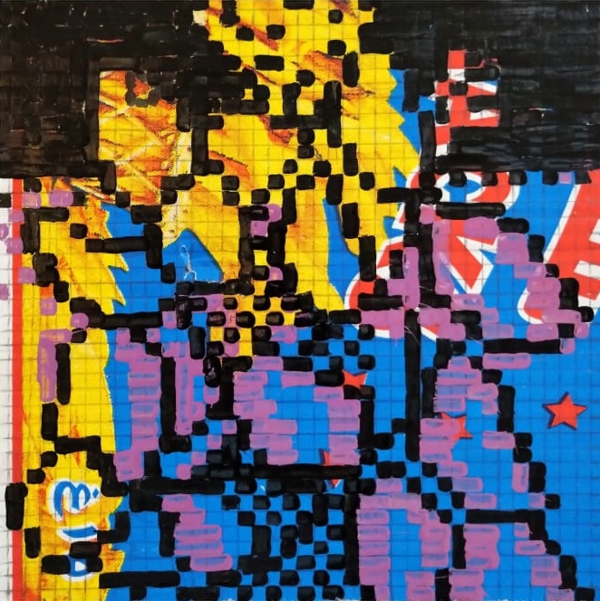 Mozafar Ramadan, Temporary 10, 2025, Printing ink on cardboard, 20 x 20 cm