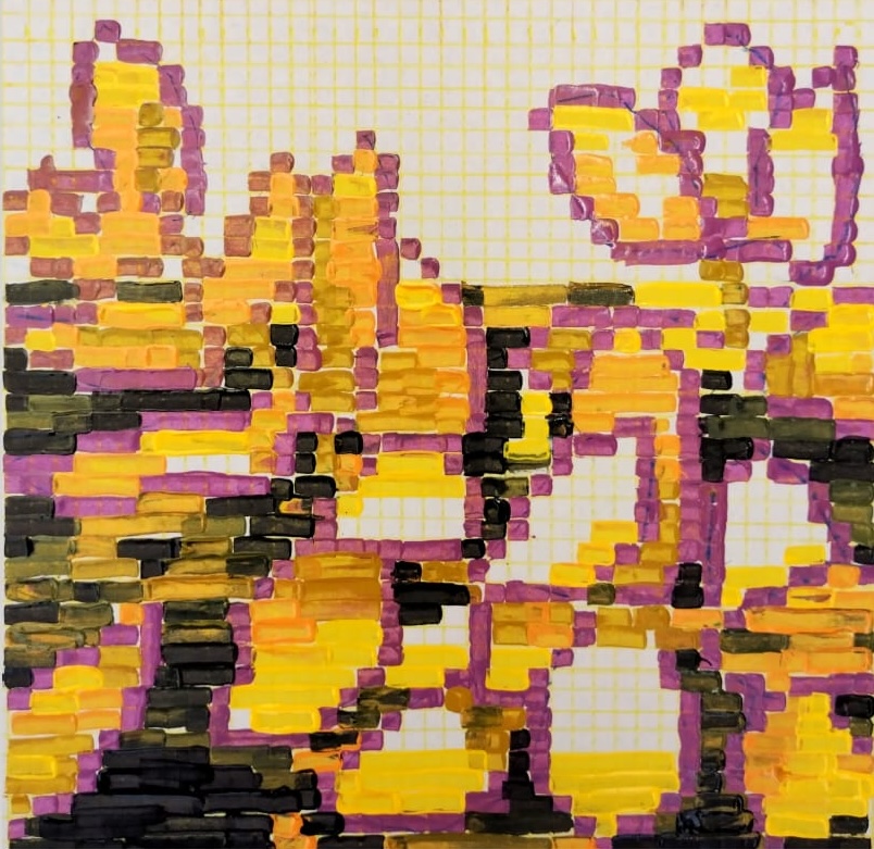 Mozafar Ramadan 14, 20x20 cm, Printing ink on cardboard, 2025